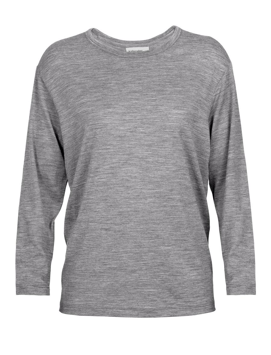 Icebreaker Merino Granary T-Shirt Női Long Sleeve Szürke | HU 1638HAPK